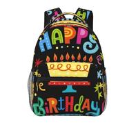 WBQLSL Mochila de viaje ligera con diseño de pastel grande de feliz cumpleaños, adecuada para senderismo, viajes de negocios, camping, fitness, escuela, universidad y otras ocasiones, con un diseño de