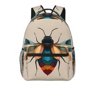 WBQLSL Mochila de viaje ligera Green Leaf Wings adecuada para senderismo, viajes de negocios, camping, fitness, escuela, universidad y otras ocasiones, con un diseño de múltiples bolsillos.