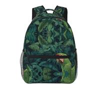WBQLSL Mochila de viaje ligera Green Parrot adecuada para senderismo, viajes de negocios, camping, fitness, escuela, universidad y otras ocasiones, con un diseño de múltiples bolsillos.