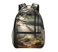 WBQLSL Mochila de viaje ligera Light in the Forest adecuada para senderismo, viajes de negocios, camping, fitness, escuela, universidad y otras ocasiones, con un diseño de múltiples bolsillos.