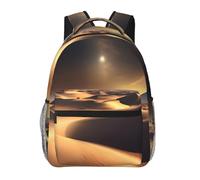 WBQLSL Mochila de viaje ligera Sahara Desert adecuada para senderismo, viajes de negocios, camping, fitness, escuela, universidad y otras ocasiones, con un diseño de múltiples bolsillos.