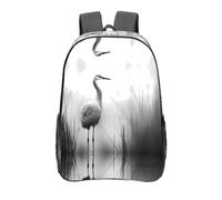 WBQLSL Mochila transparente con estampado de grúa de corona roja, bolsa de almacenamiento ligera y duradera, elegante y moderna