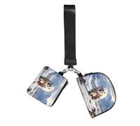 WBQLSL Monedero unisex de poliéster con cremallera, 10 x 12 cm, estampado animal con 2 compartimentos