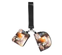WBQLSL Monedero unisex de poliéster negro con cremallera, 12 x 10 x 3 cm, estampado de té con leche Boba con 2 bolsillos