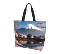 WBQLSL Monte Fuji a principios de primavera - Bolsa de hombro impresa - Bolsa de hombro - Viajes Yoga Playa Compras Viaje - Regalo para hombres y mujeres