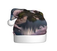 WBQLSL Monte Fuji a principios de primavera, sombrero de Navidad para adultos, sombrero de Navidad de felpa de 15.7 pulgadas de alto, sombrero decorativo unisex, sombrero decorativo de Papá Noel