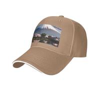 WBQLSL Mt. Fuji - Gorra de béisbol de ala curvada de principios de primavera, color negro, sombrero de sol para senderismo y exteriores, unisex, natural, L