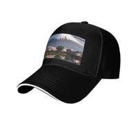 WBQLSL Mt. Fuji - Gorra de béisbol de ala curvada de principios de primavera, color negro, sombrero de sol para senderismo y exteriores, unisex, Negro, L