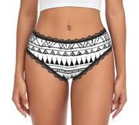 WBQLSL Native American Patterns - Bragas de encaje de talle bajo para mujer, sin costuras, suaves, adelgazantes, sexys, Negro, M-3XL