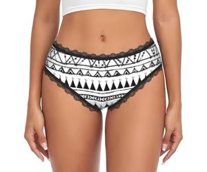 WBQLSL Native American Patterns - Bragas de encaje de talle bajo para mujer, sin costuras, suaves, adelgazantes, sexys, Negro, M-3XL