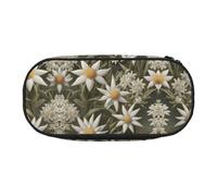 WBQLSL Nordic Edelweiss - Estuche para lápices de gran capacidad, bolsa de almacenamiento de papelería de varias capas, suministros de oficina de aprendizaje unisex