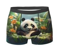 WBQLSL Panda in the pool - Calzoncillos tipo bóxer para hombre, de secado rápido, transpirables y cómodos para el uso diario, Negro, Medium