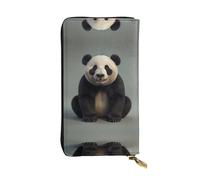 WBQLSL Panda Real - Cartera de piel elegante, monedero de 7.4 x 4.13 pulgadas de largo con cremallera, práctica cartera de viaje para dinero en efectivo