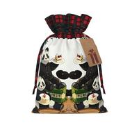 WBQLSL Pandas of Father and Son - Bolsa de regalo con cordón ajustable, bolsa de decoración de suministros de fiesta de Navidad, bolsa de regalo de arpillera de Navidad de 8.3 x 11.8 pulgadas
