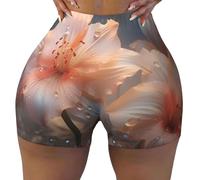 WBQLSL Pantalones cortos de yoga con estampado mágico bermellón para mujer, leggings elásticos, adecuados para el uso diario y el ejercicio, Negro, X-Large