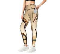 WBQLSL Pantalones de yoga con bolsillo para mujer con jirafa para madre e hijo, leggings elásticos suaves de cintura alta para entrenamiento, gimnasio, uso diario, Negro, 3XL-5XL