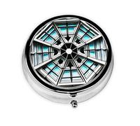 WBQLSL Pastillero redondo, 3 particiones, pastillero portátil, se puede poner en la cartera, bolsillo, ligero y práctico patrón de construcción octágono