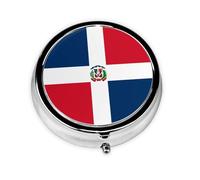 WBQLSL Pastillero redondo, 3 particiones, pastillero portátil, se puede poner en la cartera, bolsillo, ligero y práctico patrón de República Dominicana