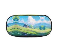 WBQLSL Peak Building - Estuche para lápices impreso, multicapa, adecuado para guardar artículos de papelería de oficina en el campus, Black, Talla única, Estuche de belleza