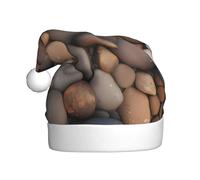 WBQLSL Pebbles in the beach - Sombrero decorativo para adultos, 15.7 pulgadas de alto, unisex, Año Nuevo, sombrero de Papá Noel, sombrero de Papá Noel, fiesta de Navidad y Año Nuevo