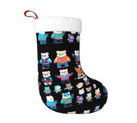 WBQLSL Pixel Bear Riot - Calcetines de Navidad, 17.7 x 11 pulgadas, calcetines de decoración de regalo de Navidad, Año Nuevo, calcetines de fiesta
