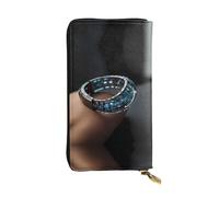 WBQLSL Pulsera elegante cartera de cuero, monedero de 7.4 x 4.13 pulgadas de largo con cremallera, práctica cartera de viaje para dinero en efectivo