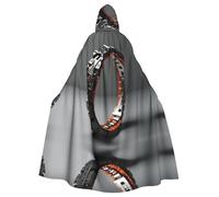 WBQLSL Pulsera realista impresa con capa de Halloween, capa con capucha, adecuada para fiestas temáticas