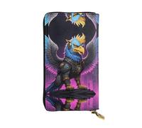 WBQLSL Punk Griffin - Elegante cartera de cuero de 7.4 x 4.13 pulgadas de largo, monedero con cremallera, práctica cartera de viaje para dinero en efectivo