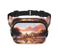 WBQLSL Riñonera con diseño de edificio triangular, bolsa deportiva ligera de viaje, impermeable y resistente al desgaste