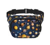 WBQLSL Riñonera con estampado de planetas del sistema solar, elegante bolsa cruzada, bolsa de pecho ligera para viajes y deportes