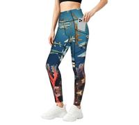 WBQLSL Sharks Under the Sea - Pantalones de yoga con bolsillo para mujer, leggings elásticos suaves de cintura alta para entrenamiento, gimnasio, uso diario, Negro, M-5XL