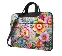 WBQLSL Si florece pronto. Bolso cruzado y maletín para portátil impreso, fácil de llevar para viajes de negocios y trabajo, Black, 14 inch