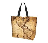 WBQLSL Simple World Map - Bolsa de hombro impresa con mapa del mundo, para viajes, yoga, playa, compras, viajes, regalo para hombres y mujeres