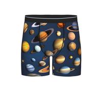 WBQLSL Solar System Planets - Calzoncillos tipo bóxer para hombre, tejido altamente elástico, transpirable, varios tamaños (S-2XL), Negro, M