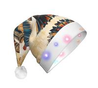 WBQLSL Sombrero de Navidad con patrón extraño con luces LED, perfecto para fiestas de disfraces, actuaciones escénicas y eventos escolares.