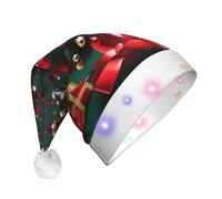 WBQLSL Sombrero de Navidad iluminado de tres etapas con bola redonda para adultos, sombrero de Navidad unisex con luz LED de Año Nuevo, regalo de fiesta de Navidad