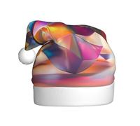 WBQLSL Sombrero de Papá Noel con estampado holográfico de origami, decoración de fiesta de Navidad y Año Nuevo, sombrero de actuación en escenario