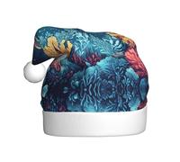 WBQLSL Sombrero de Papá Noel con impresión de ilustración de barco, sombrero de decoración de escenario de fiesta de Año Nuevo, accesorio de fotos atmosféricas