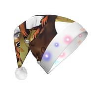 WBQLSL Sombrero de Papá Noel con luz LED de ardilla que come nueces, sombrero unisex de Navidad, Año Nuevo, regalo de fiesta de Navidad