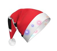 WBQLSL Sombrero de Papá Noel con luz LED de la bandera de Trinidad y Tobago, sombrero unisex de Navidad, Año Nuevo, regalo de fiesta de Navidad