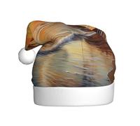 WBQLSL Sombrero de Papá Noel impreso con árboles de coco junto al lago, decoración de ambiente de fiesta de Navidad, accesorio interactivo para fiesta de Año Nuevo