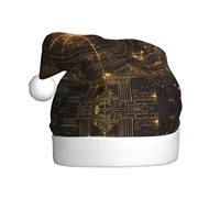 WBQLSL Sombrero de Papá Noel impreso con código de mapa de estrellas, sombrero de decoración de escenario de fiesta de Año Nuevo, accesorio para fotos atmosféricas