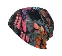 WBQLSL Sombrero de punto sin ala con estampado de colibrí de presa: sombrero cálido para el hogar, viajes, esquí y color negro