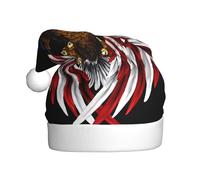 WBQLSL Sombrero decorativo de águila patriótica de la bandera de Estados Unidos, sombrero de Papá Noel unisex de 15.7 pulgadas de alto, sombrero de Papá Noel de felpa para Navidad y Año Nuevo