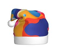 WBQLSL Sombrero decorativo de bolas de arco de colores para adultos, sombrero de Papá Noel unisex de 15.7 pulgadas de alto, sombrero de Papá Noel de felpa para Navidad y Año Nuevo