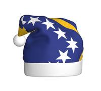 WBQLSL Sombrero decorativo de la bandera de Bosnia y Herzegovina para adultos, 15.7 pulgadas de alto, sombrero de Papá Noel, sombrero de Papá Noel de felpa para Navidad y Año Nuevo