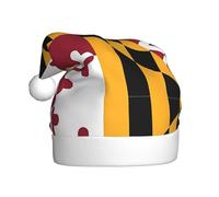 WBQLSL Sombrero decorativo de la bandera de Maryland para adultos, 15.7 pulgadas de alto, unisex, sombrero de Papá Noel, sombrero de Papá Noel de felpa, fiesta de Año Nuevo