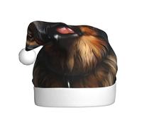 WBQLSL Sombrero decorativo de pastor alemán para adultos, sombrero de Papá Noel unisex de 15.7 pulgadas de alto, sombrero de Papá Noel de felpa para Navidad y Año Nuevo