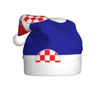 WBQLSL Sombrero decorativo para adultos con la bandera de la República de Croacia, sombrero de Papá Noel unisex de 15.7 pulgadas de alto, sombrero de Papá Noel de felpa para Navidad y Año Nuevo