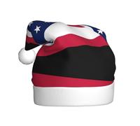 WBQLSL Sombrero decorativo para adultos con la bandera del estado de Ohio, sombrero de Papá Noel unisex de 15.7 pulgadas de alto, sombrero de Papá Noel de felpa, fiesta de Año Nuevo
